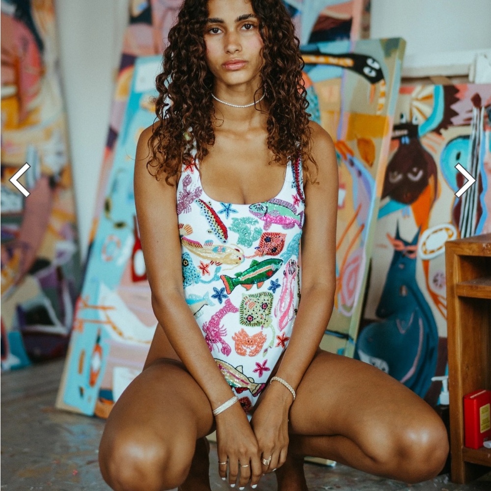 Oceanus Arizona beaded one piece swimsuit - Picture 2 of 7